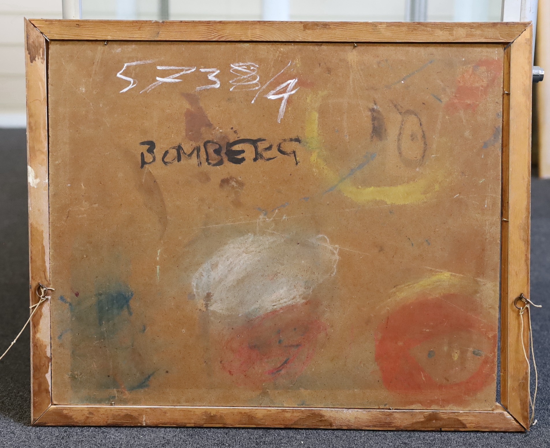 Manner of David Bomberg, oil on hardboard, North African city walls, inscribed verso, 44 x 56cm